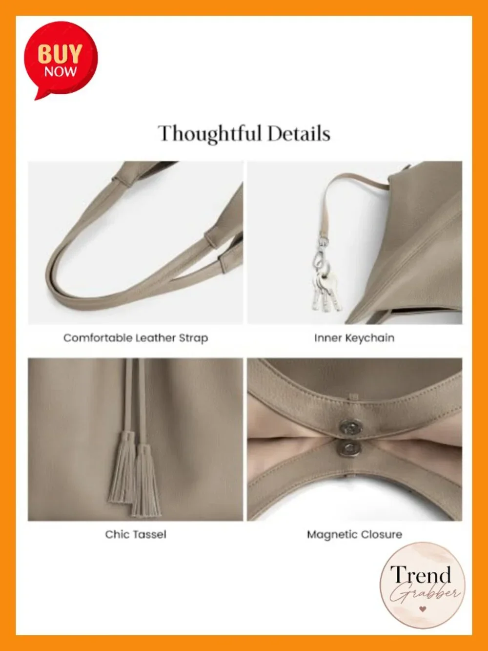 Genuine Leather Slouchy Tote Hobo Bag Convertible 2-in-1 Women's Handbag